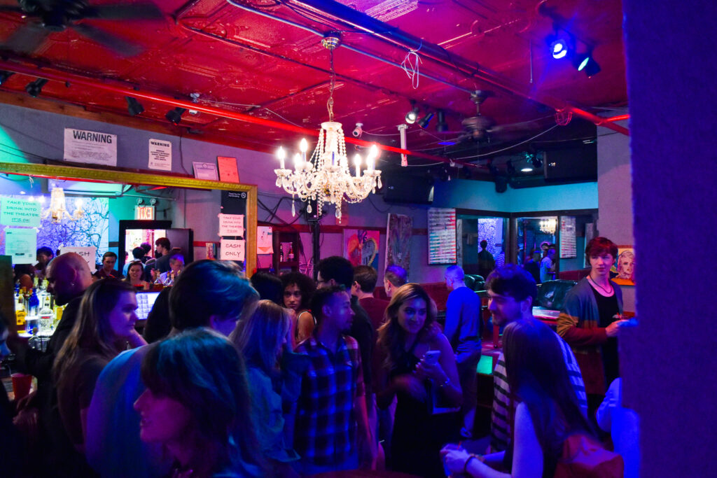 The Producers' Club bar during evening service