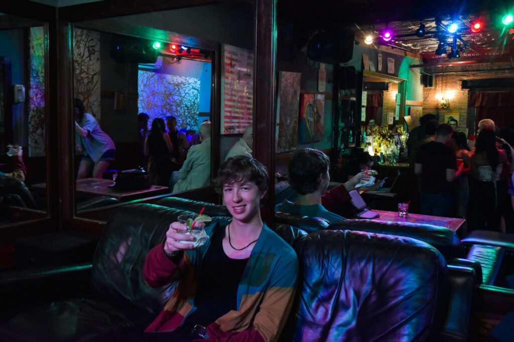 Guests gathered in the lounge before a show