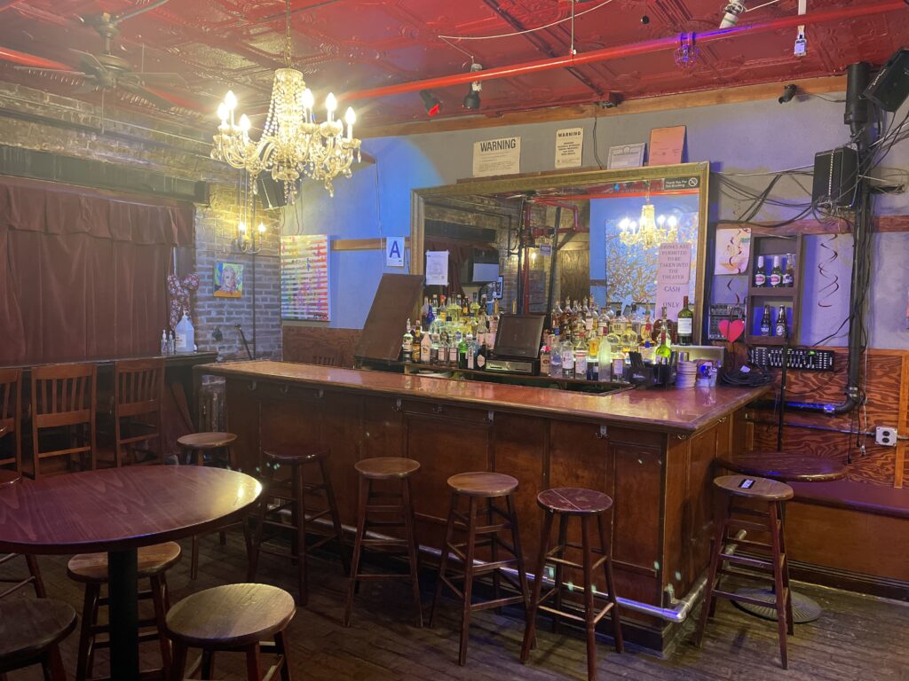 Post-session drinks at the bar