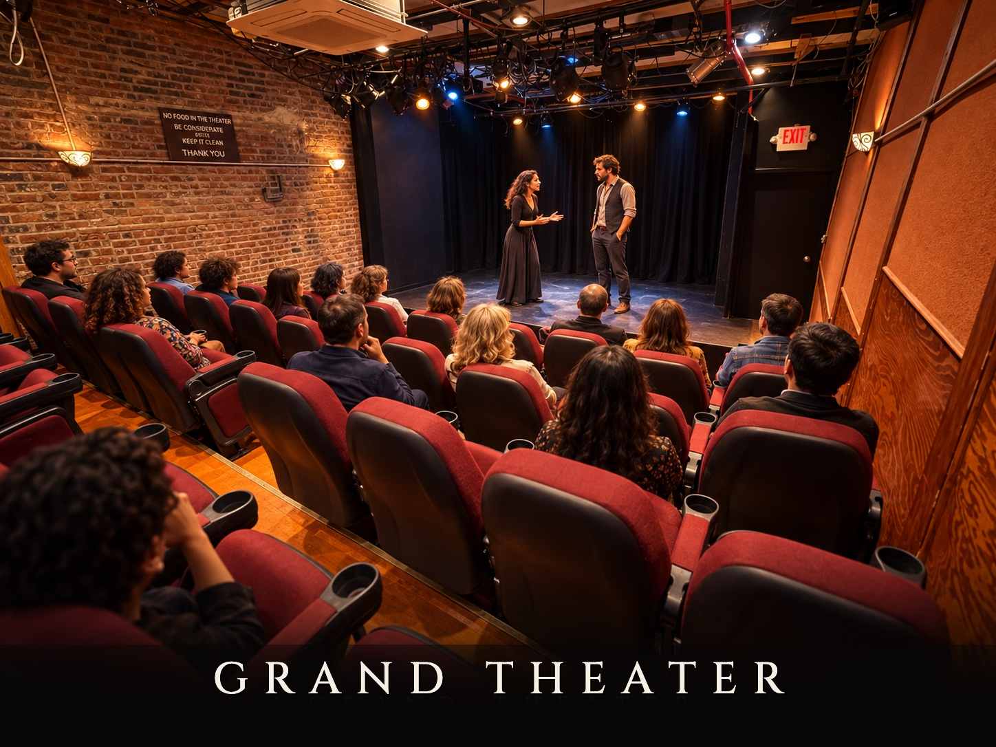 Grand Theater, a 63-seat off-Broadway theater rental near Times Square, Producers' Club NYC
